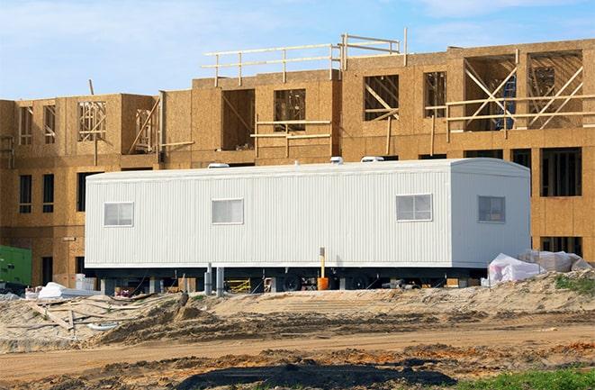 construction site with mobile office rentals in Huntington Beach